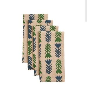 NWT Floral Linen Napkin Set (4)